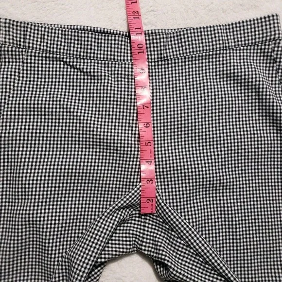 J.Jill Pull-on Pants Women's Size 10 Black White Gingham Straight Leg Stretch - Picture 9 of 10